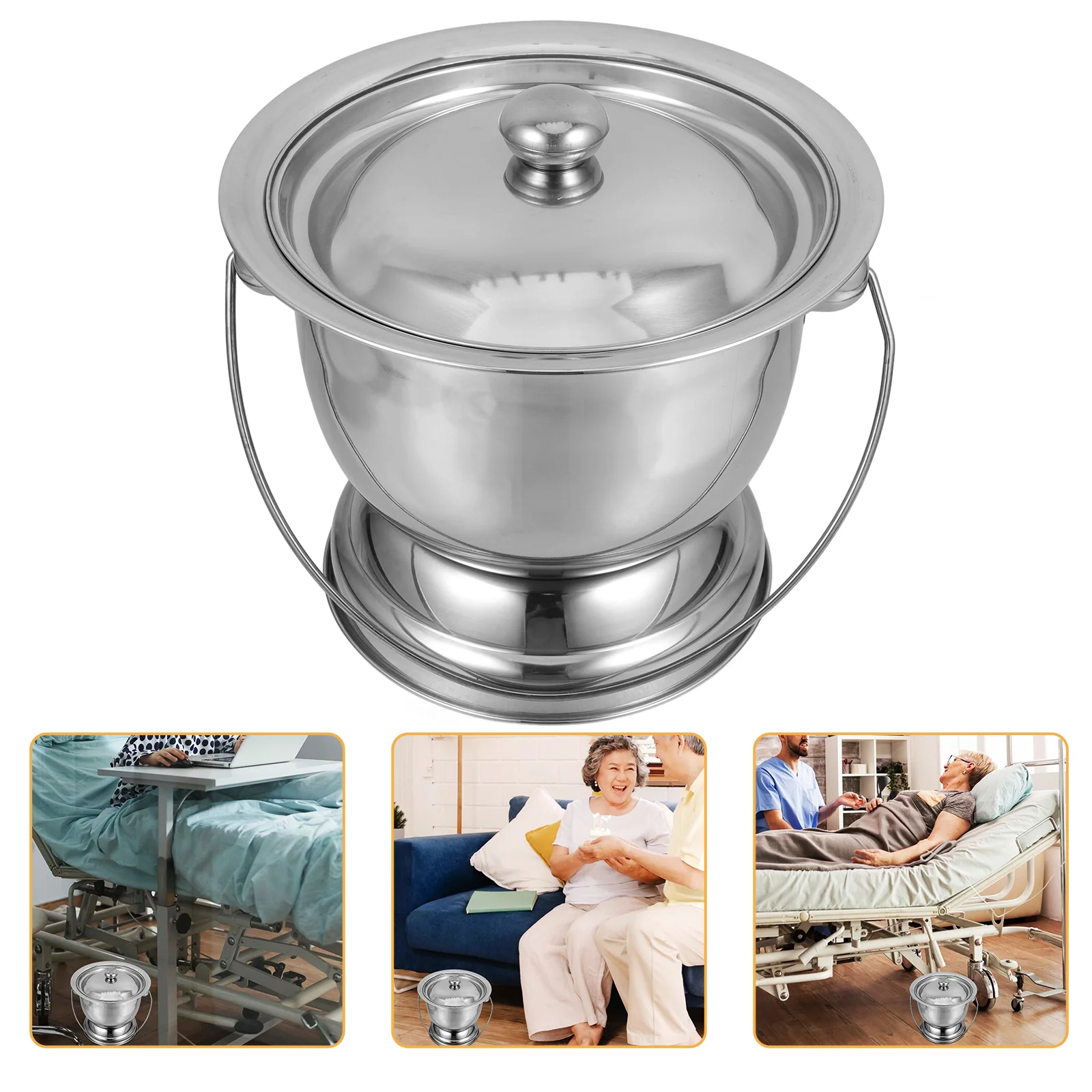 

Stainless Steel Urine Bucket Bathroom Portable Commode Chamber Pot Aldult 2500X2500X1850CM Silver Miss Travel