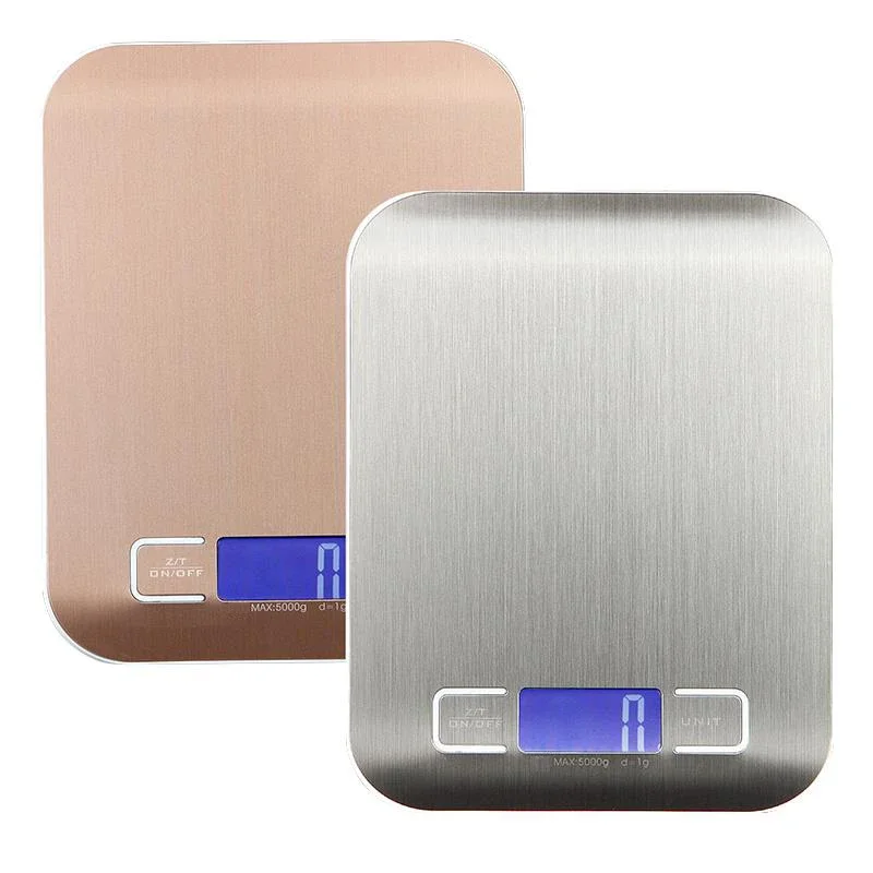 5kg/1g Or 10kg/1g Backlight Digital Kitchen Scale Stainless Steel Platform Weighting Balance Food Scale Rosegold / Silver