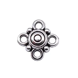 20PCS 14.5x14.5MM Four Hole Connectors, Charming and Popular Flower DIY Jewelry, Discovered Zinc Alloy Accessories EF4929