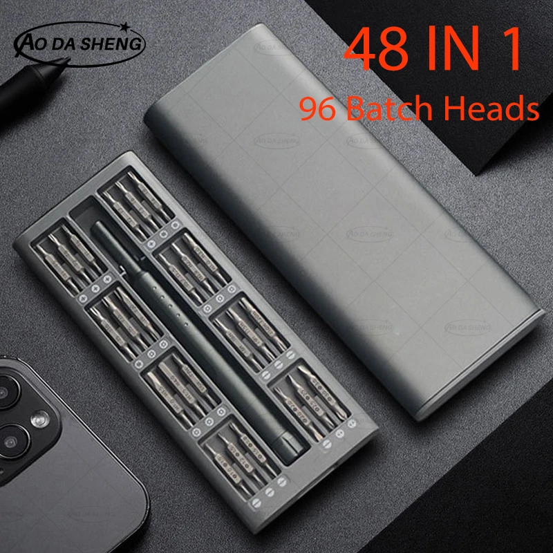 

XMSJ 48 IN 1 96 lot heads Multifunction Screwdriver Set Magnetic Screwdriver Bit Portable Tool Box Detachable Smart Home Repair