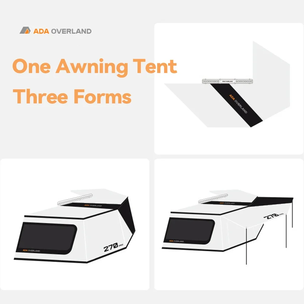ADA Overland Outdoor 270° Freestanding Car Awning, 4x4 Off Road Camper Side Awning Tent