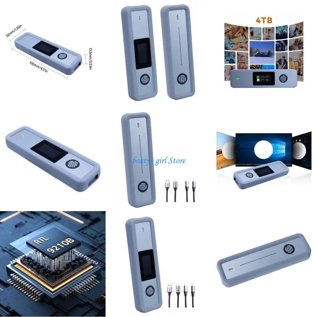 C7AB SSD Enclosure Visual Fingerprint Encrypted NVMe SSD Wide Compatibility