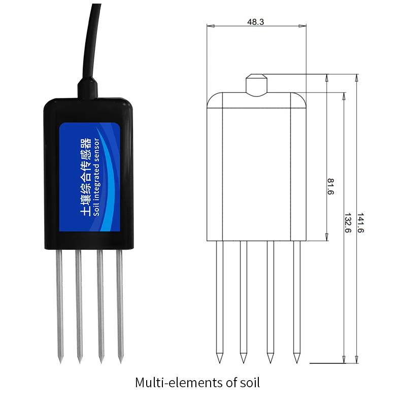 Certificato Ce Umidità del suolo Stazione meteorologica completa Analisi del terreno IoT Sensore multiparametrico al carbonio organico