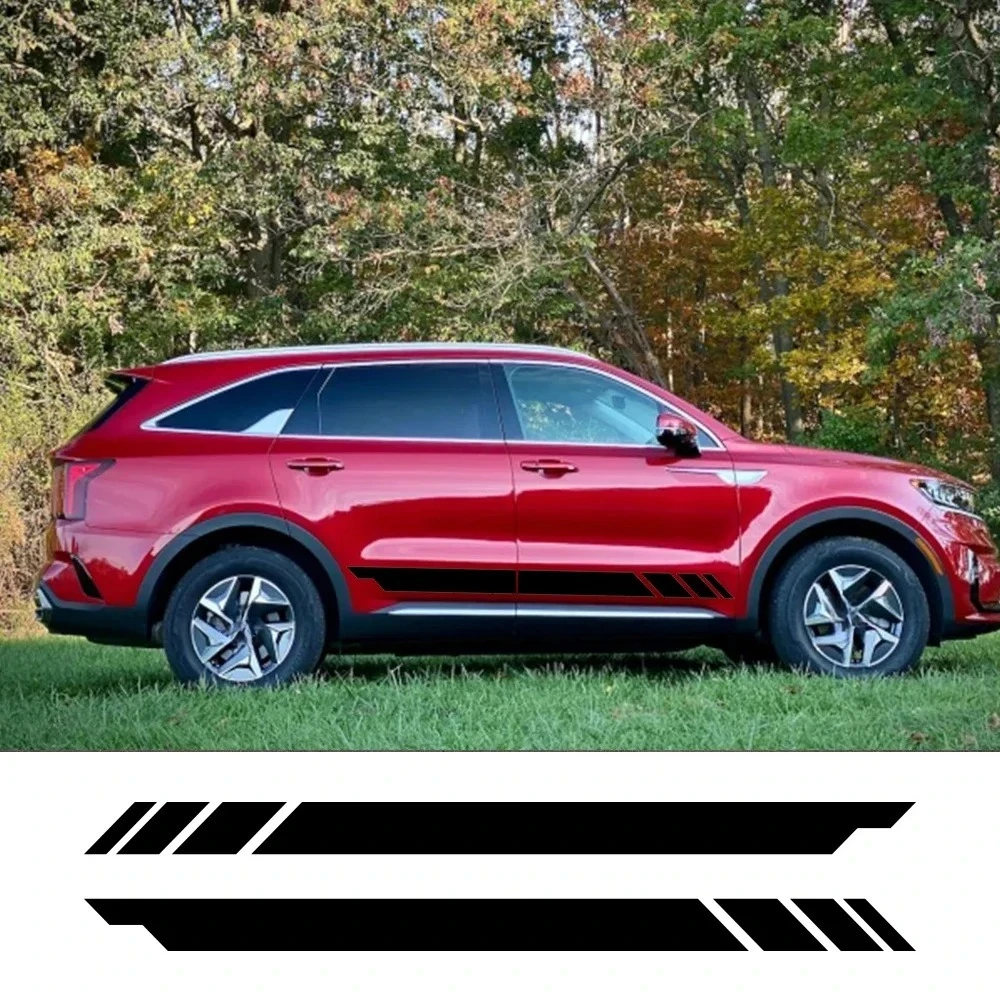 2PCS Car Stickers For Kia Sorento R 1 2 4 BL UM XM MQ4 Auto Tuning Accessories Side Strips Styling Vinyl Graphics Decor Decal