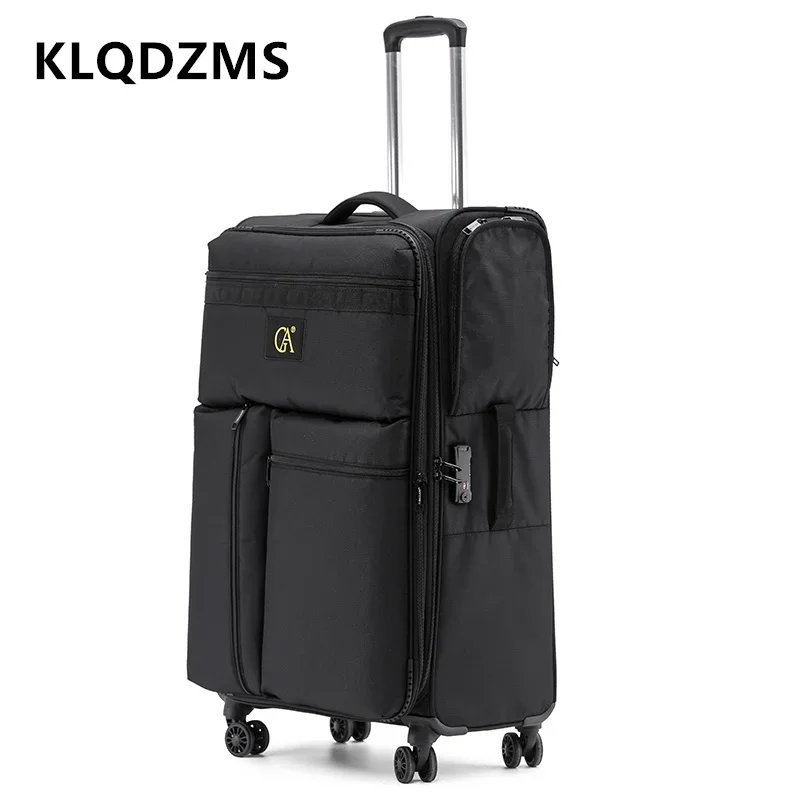 KLQDZMS casing troli kain Oxford, koper kabin kotak asrama pakaian kuat kapasitas besar ultra-ringan 20 "24" 28 inci