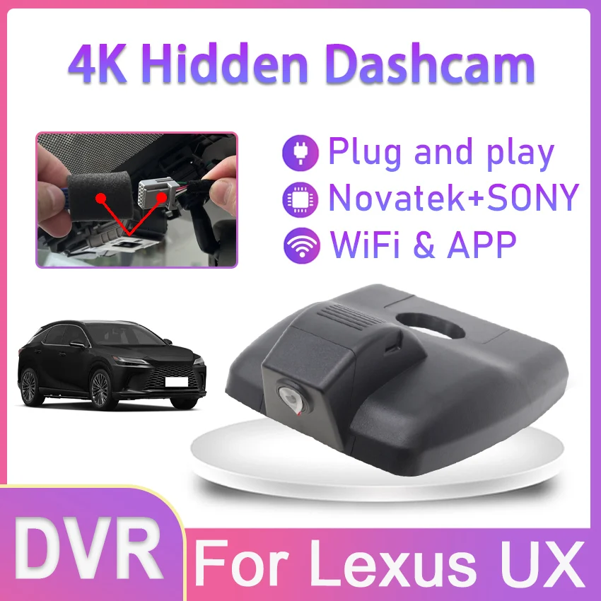 New! Easy Installation Car DVR Wifi Dash Cam UHD 4K Video Recorder Camera For Lexus UX UX250 UX200 UX260 F SPORT Car Accessories