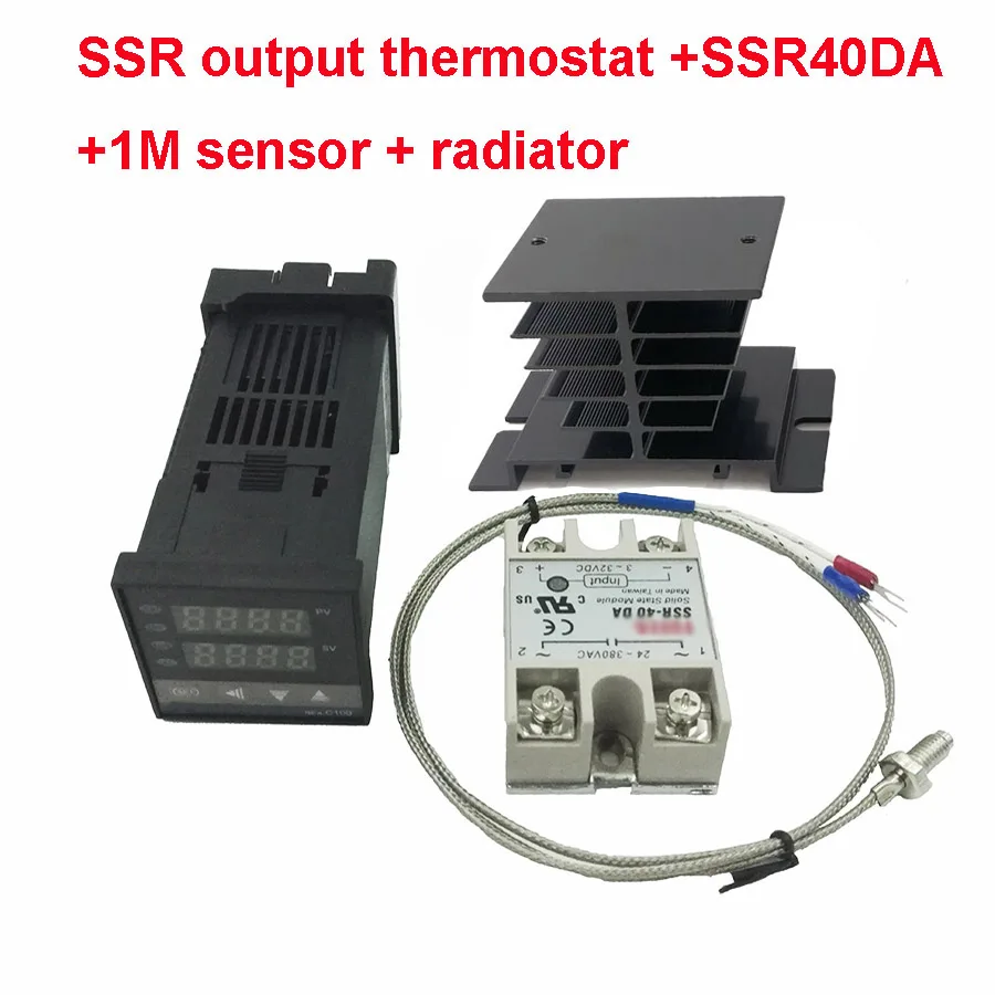 REX-C100 Digital PID Temperature Control Controller Thermostat Relay/SSR output 0 to1300C with K-type Thermocouple Probe Sensor