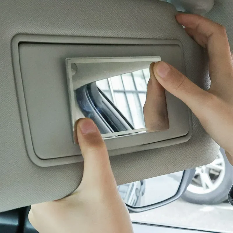 Portable Stainless Steel Sun Visor Mirror Auto Sun-Shading Visor Car Interior Car Makeup Mirror Rearview Mirror Auto Supplies