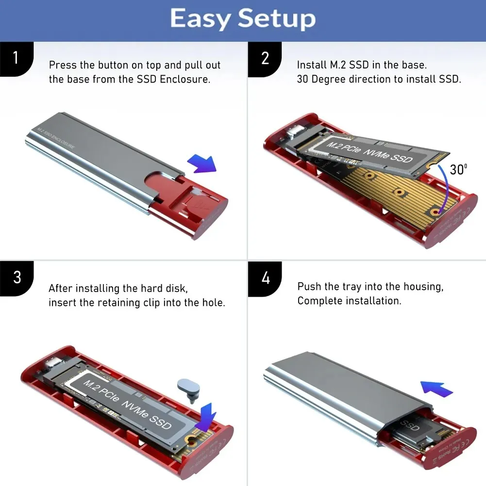 Samsung-10 gbps ssd caso para m.2 nvme, usb 3.1, tipo-a para tipo-c, com cabo otg