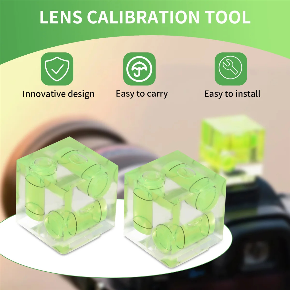 Livella a bolla a bolla con slitta calda tripla a 3 assi di vendita calda compatibile per fotocamera DSLR (confezione da 2)