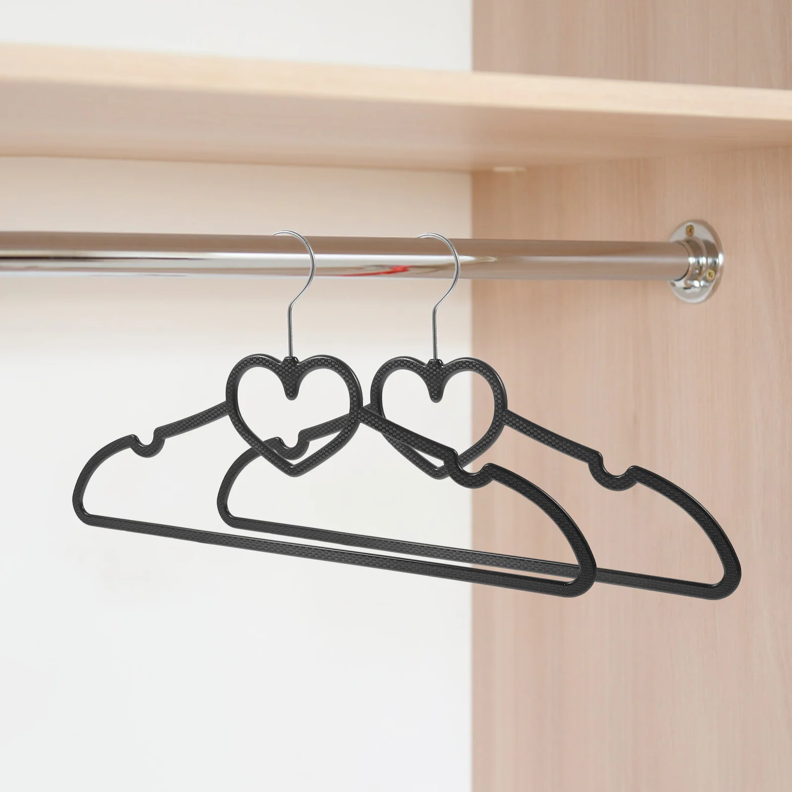 10 Pcs Heart Shaped Clothes Drying Rack Coat Hangers Heavy Duty Non Slip Cloths Youth Jean for Closet