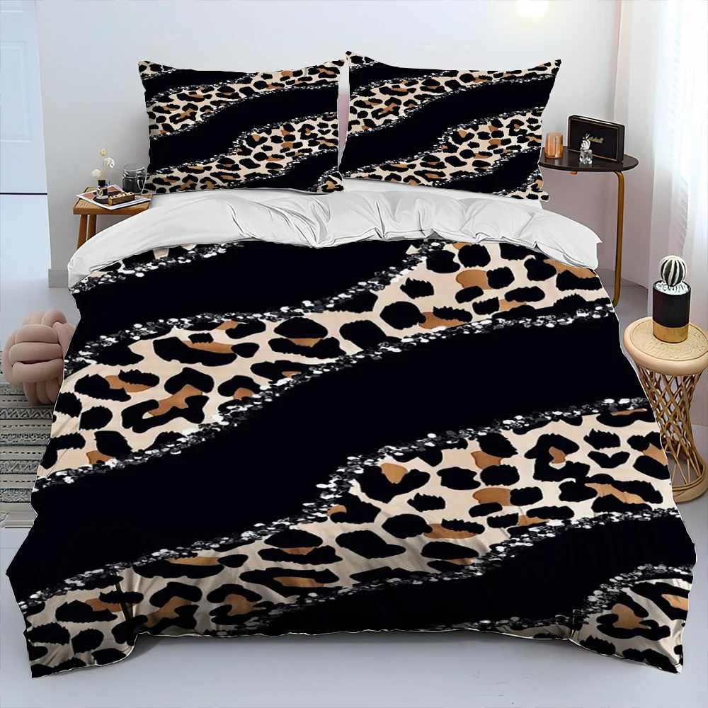 Wild Leopard Print Series Comforter Bedding Set,Duvet Cover Bed Set Quilt Cover Pillowcase,King Q Size Bedding Set Adult Child