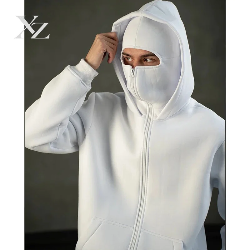 Men's Zipper sweatshirt hooded Rock product style Fall/Winter and  New Double-layered  women's collection berets jacket
