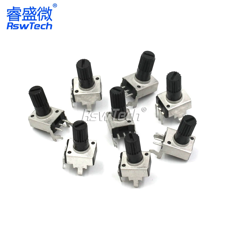 5PCS 0932 potentiometer Direct plug-in vertical adjustable resistor vertical 5K 10K 50k 100K 3-foot long handle 12.5MM RV09 type