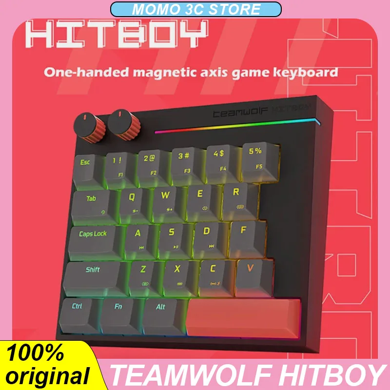 

Teamwolf Hitboy Gateron Mechanical Keyboard Magnetic Switch Wired RGB 8k HK25 Type-C One-Handcd Gaming E-sports Keyboards Office