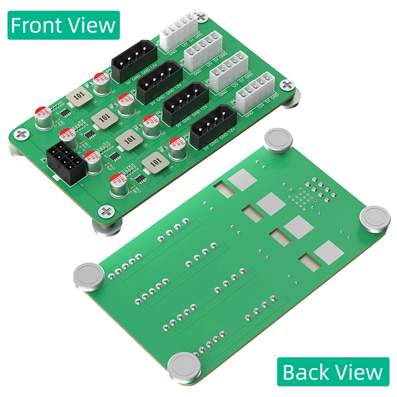 NOWOŚĆ ATX 6/8Pin 12V do 5/12V 4x 4PIN + 4x 5PIN Zasilacz Breakout Board Moduł Adapter Złącze do ATX PSU 2.5/3.5" SATA HDD