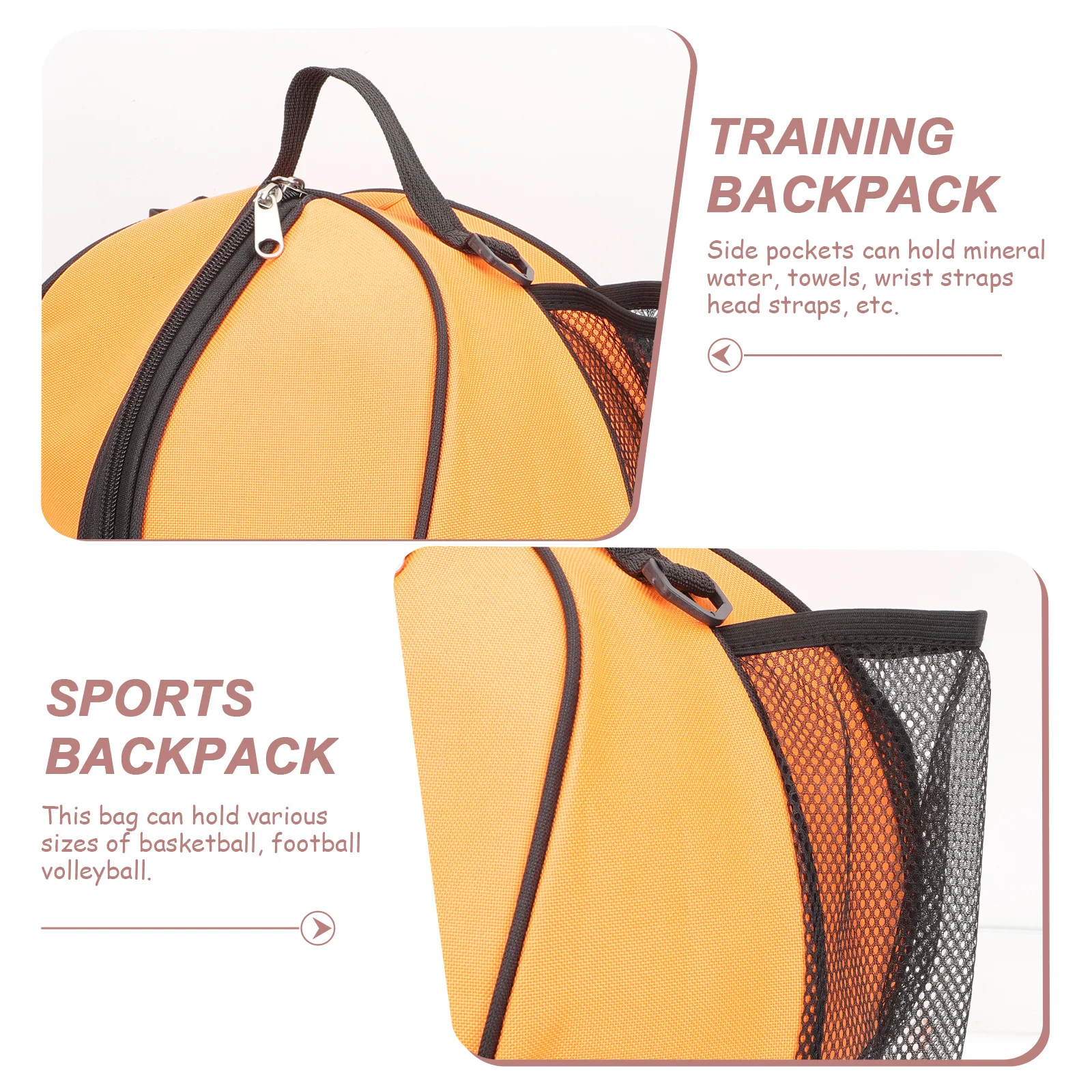 1Set Basketball Storage Bag Oxford Cloth Large Capacity Sports Backpack Convenient Portable Volleyball Football Holder