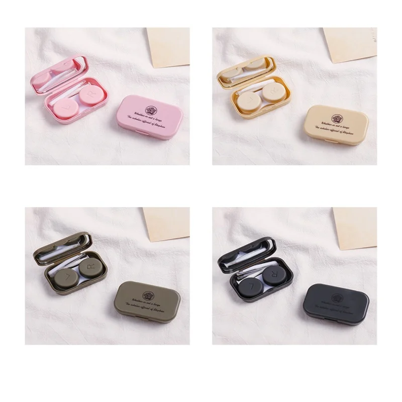 Travel Contact Lens Box Ins Candy Colored Lens Box Mirror Eyewear Organizer Heart-Shaped Contact Lens Case For School Business