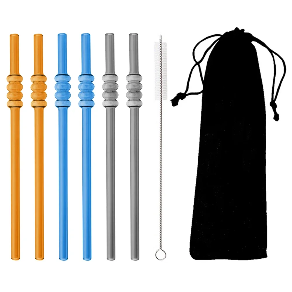 8Pcs Mehrweg Trinken Glas Stroh Eis-zucker Kürbis Form Stroh Für Smoothies Saft Milch Bar Zubehör Thema Party bar Werkzeuge