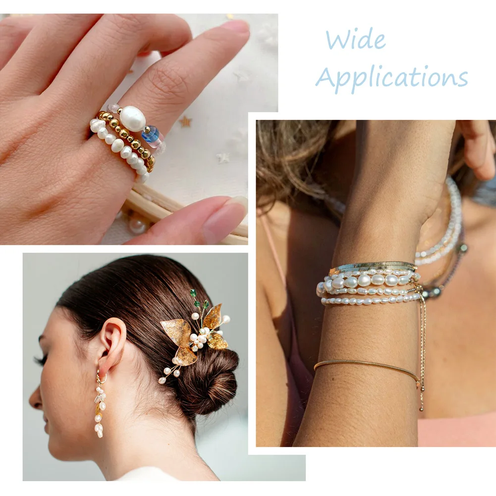 100Pcs Irregular Round Natural Cultured Freshwater Pearl Beads Assorted Dyed Color Beading Bracelet DIY Jewelry Making Findings