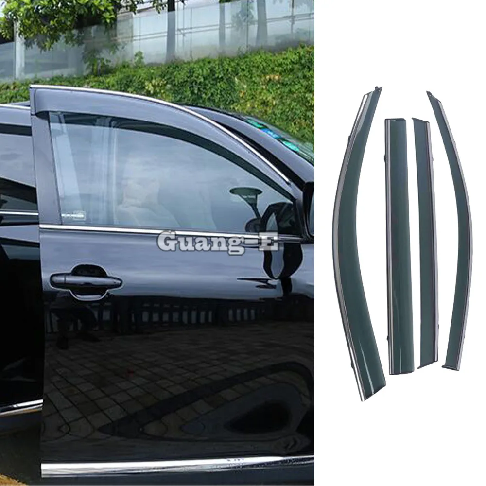 Car Cover Sticker Window Glass Wind Visor Rain/Sun Guard Vent 4pcs For Toyota Highlander 2008 2009 2010 2011 2012 2013 2014