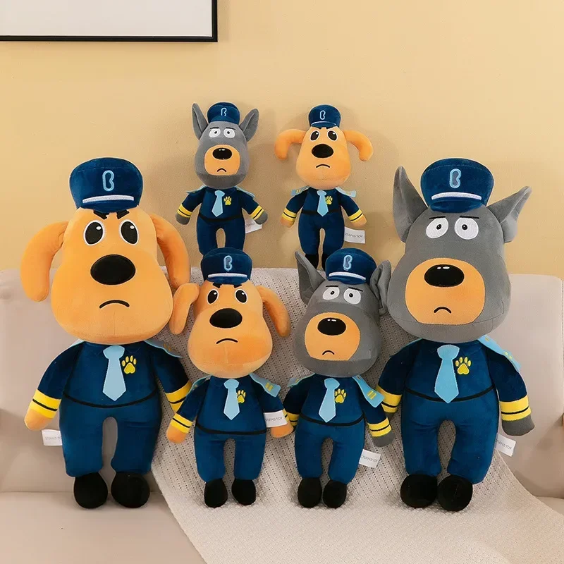 70cm Sheriff Labrador Dog Plush Toy Doll Kawaii Anime Security Sergeant Labrador Wolf Dog Plush Stuffed Toys Birthday Xmas Gifts