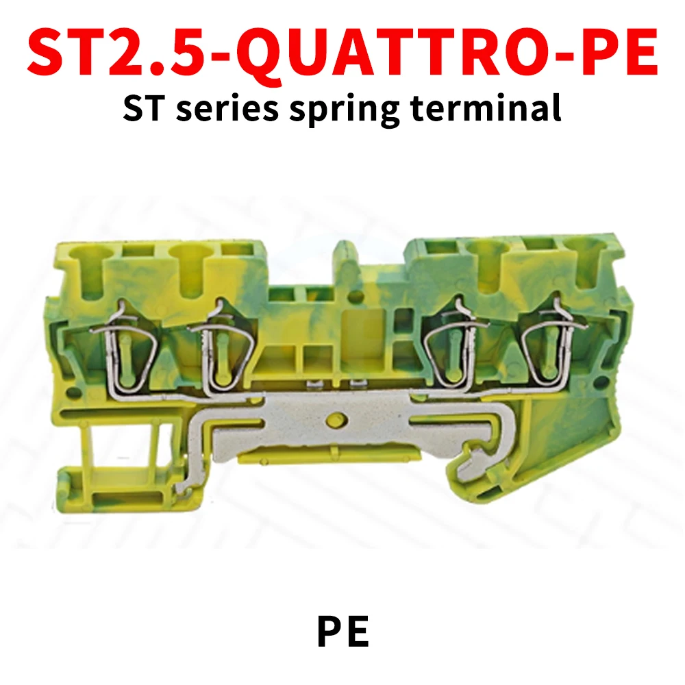 

(10 шт.) ST2.5-QUATTRO-PE Клеммная колодка для рельсов подпружиненная, 2,5 мм, двойная входная клемма с двойным выходом ST-2,5