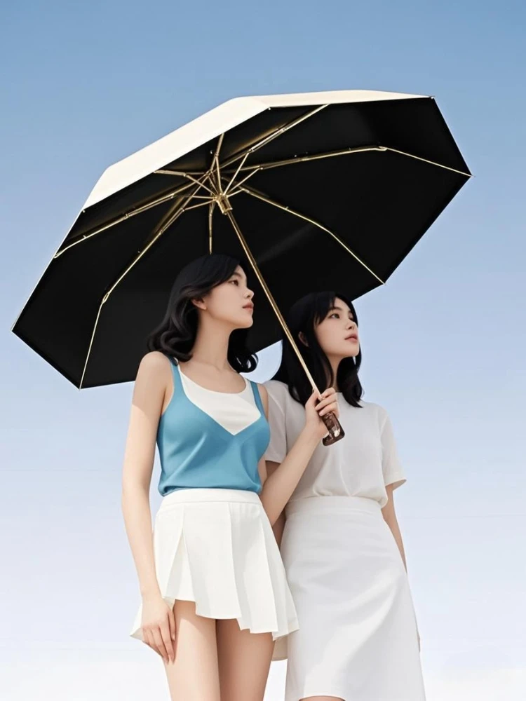 Cute Pet Umbrella Both Rain and Sun Shade, Sun Protection and UV Protection Large Folding Manual Umbrella