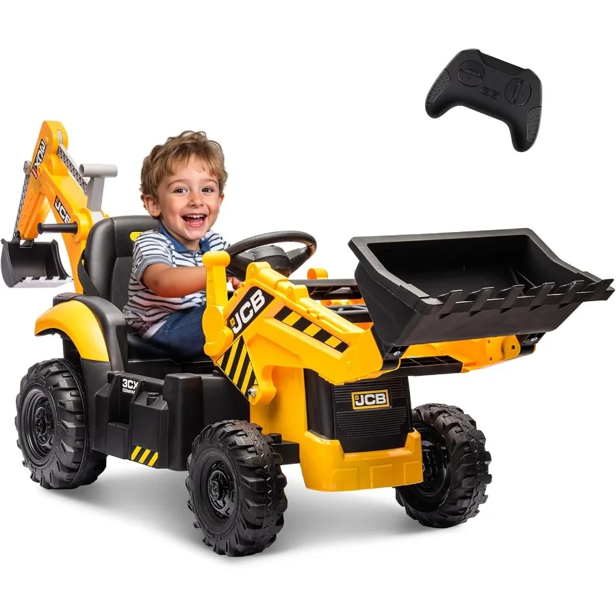 24V JCB Ride on Excavator Ride on Construction Vehicles with Remote Control Bulldozer Digging Arm Sand Digger and Backhoe Shove