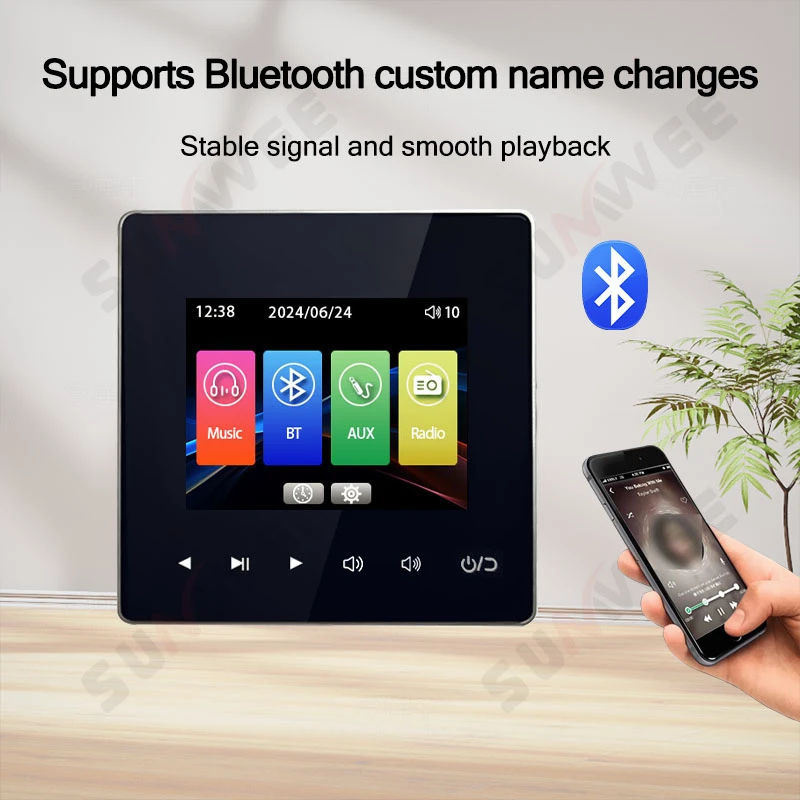 Heimkino Hintergrundmusik-Controller Audiosystem Wand-Leistungsverstärker Bluetooth TF AUX Sound Control Panel Deckenlautsprecher