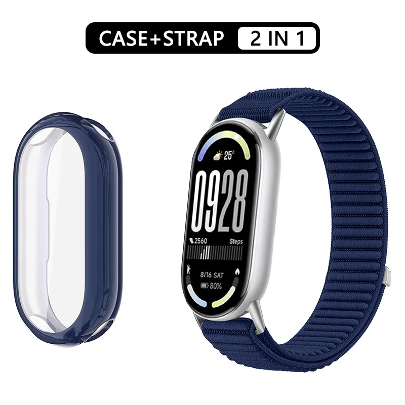 Nylonarmband + Schutzhülle für Xiaomi Mi Band 10, 9, 8, NFC-Sportarmband, elastisches Handgelenksband, Xiaomi Smart Band 9, 8, 10 Zubehör. – Detail 12