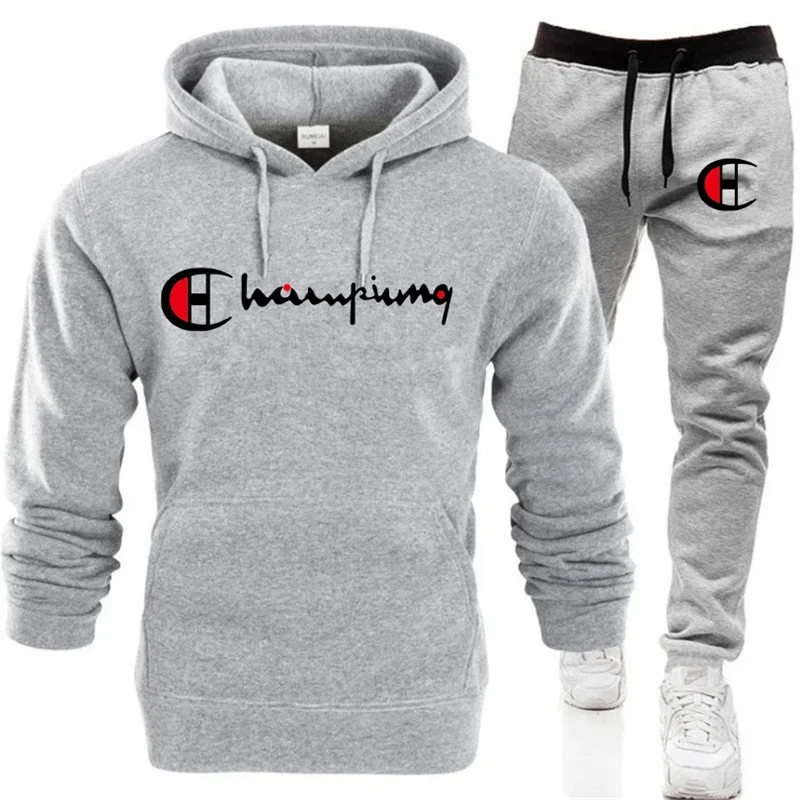 Fall/Winter 2024 Men\'s and women\'s brand sportswear hoodie sweatshirt + drawstring sweatpants 2 men\'s hoodie running suit