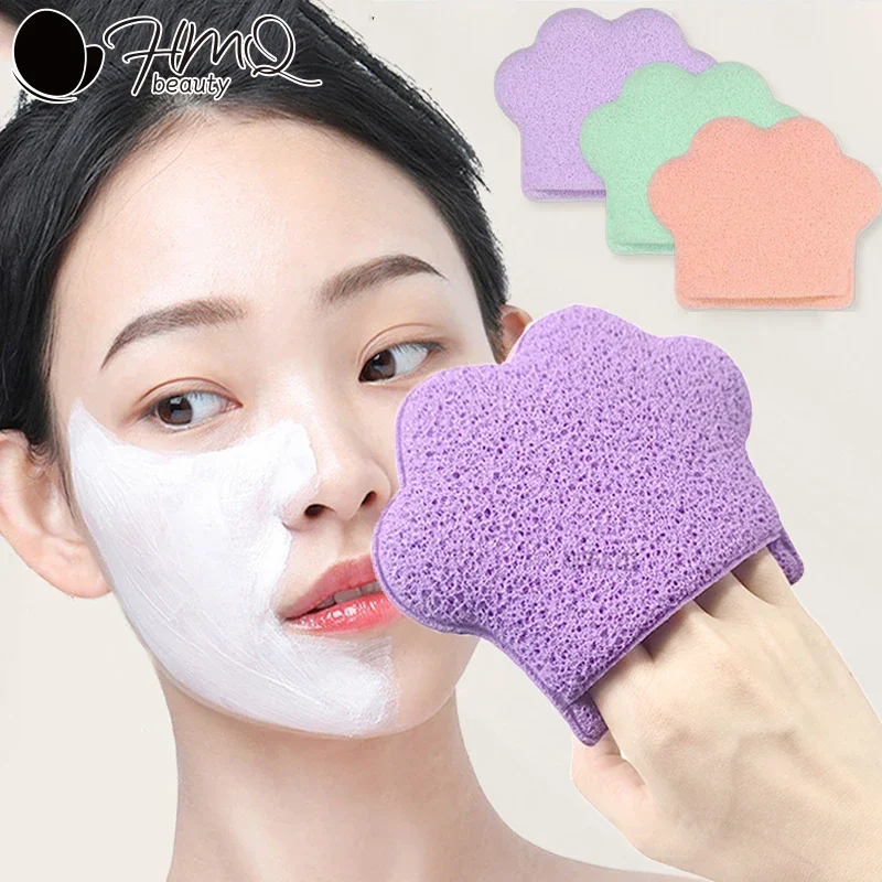 Esponja de limpeza facial reutilizável, esponja macia para limpeza facial, formato de luva, limpador de filme de lama, spa facial, massagem, ferramentas de remoção de maquiagem