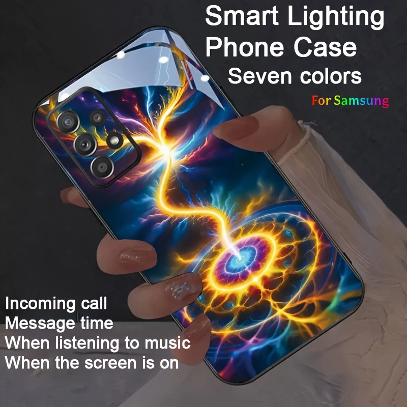 

Cosmic Wonder Colorful Lighting Luminous Mobile Phone Case For Samsung Galaxy S26 S24 S23 S22 Ultra S25 FE A16 5G Z fold 6 5 4 3
