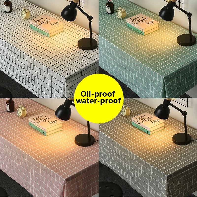 Simple Checkered Tablecloth, Waterproof and Oil-Resistant Tablecloth, Home Living Room Coffee Table, Placemat and Tablecloth