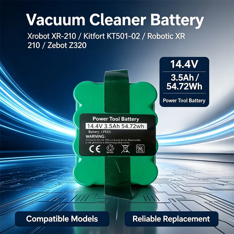 14.4V 3500mAh Ni-MH Battery Pack for Vacuum Cleaner XR-210 KT501-02 ROBOTIC ZEBOT Z320 YX-Ni-MH-022144KV8 XR210 XR510D