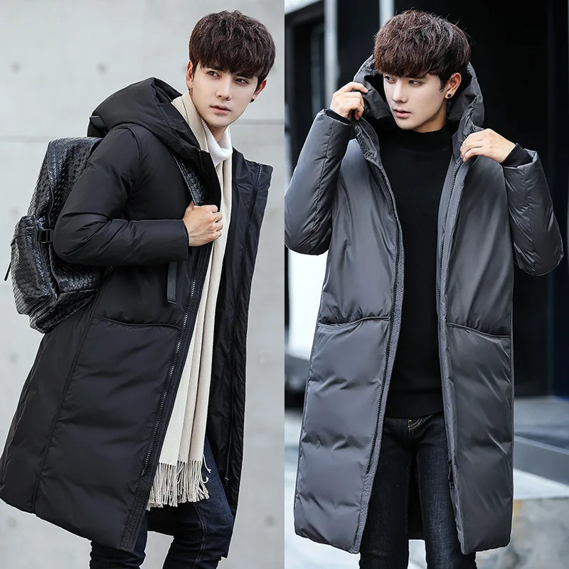 2023 New Men's Long Down Coat Thick Fashion Trendy Winter Jacket Korean Version