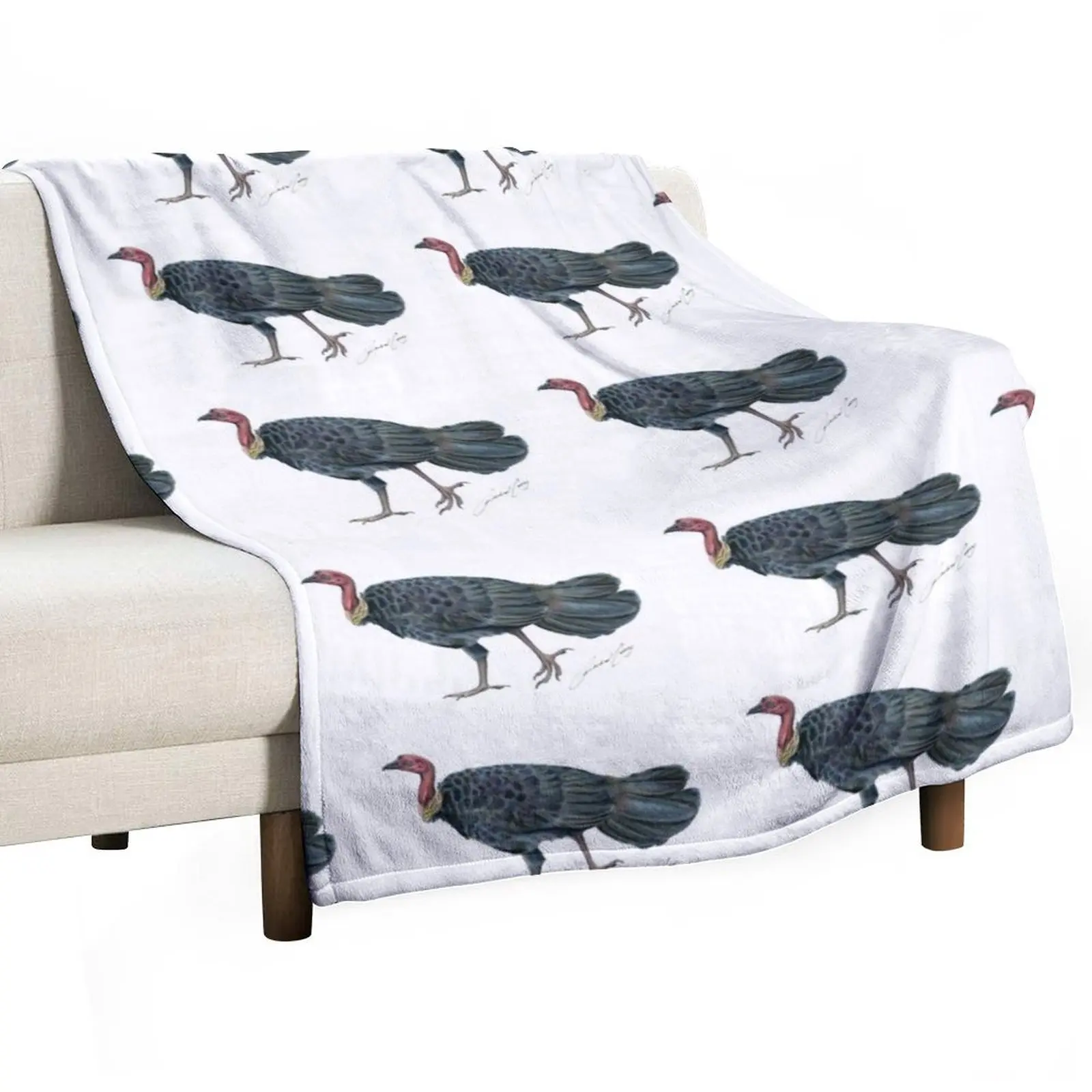 

Brush Turkey Bush Turkey Noosa Bird - with artists signature Throw Blanket Stuffeds Luxury Brand Plush Bed linens Blankets