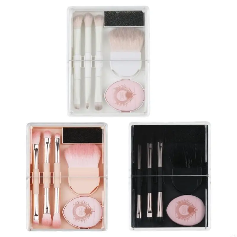 

G99E Makeup Brush Set with Powder Puff Set Liquid Makeup Powder Concealers Eyeshadow Applicator Valentine's Day Gifts