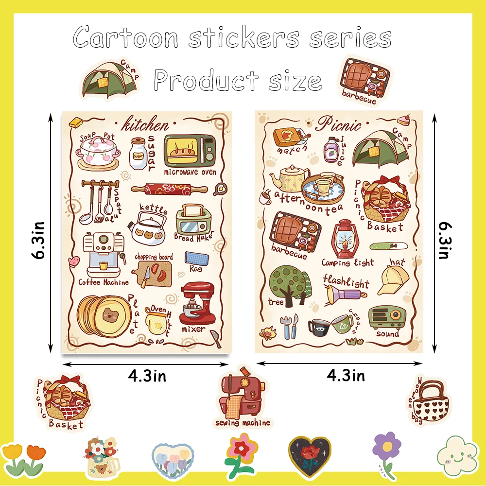 32Sheets English Learning Diary DIY Puzzle Stickers Cartoon Face Assemble Stickers Luggage Bike Phone Kids Boys Girls Teen Toys