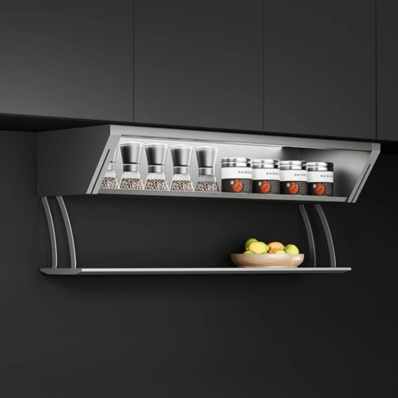 Kitchen Storage Holders Foldable Seasoning Storage Rack Multifunctional Wall Organize Shelf Aluminum Alloy Organize Shelf