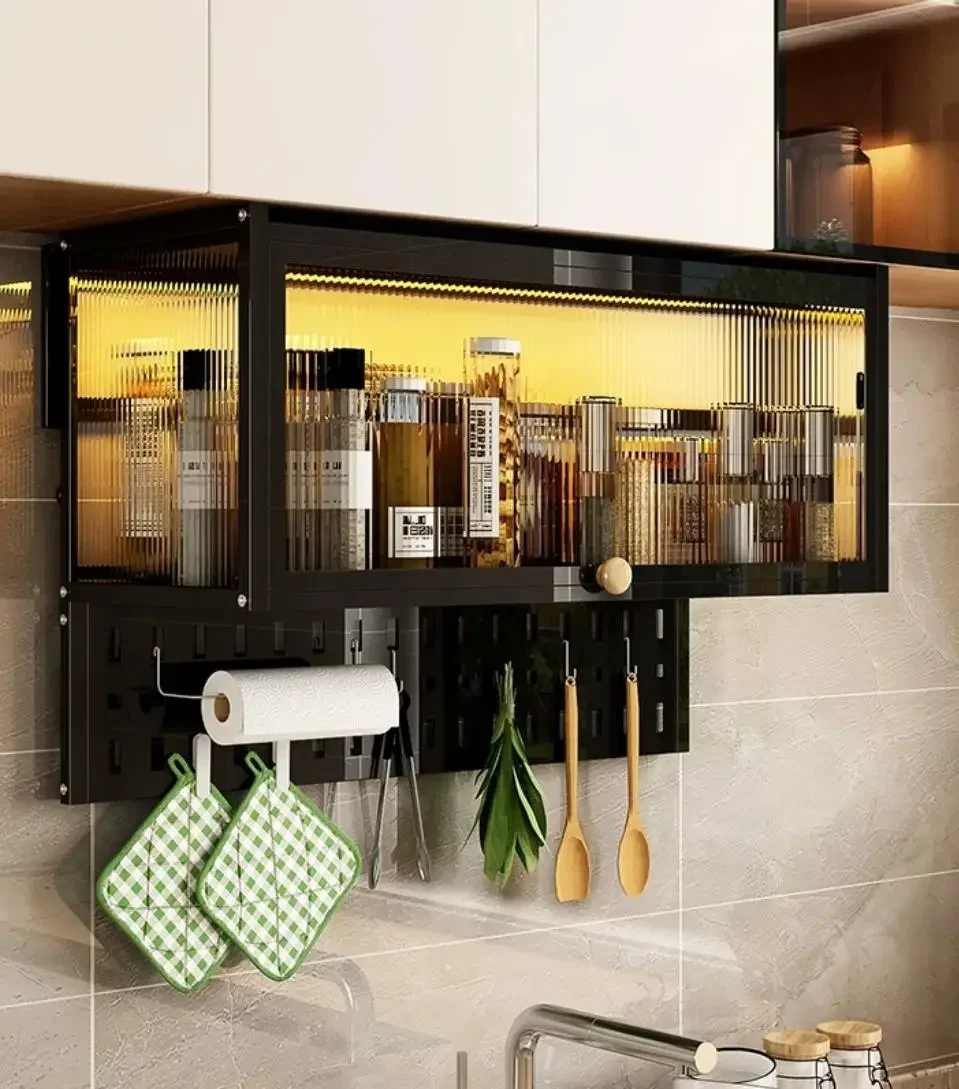 

Over Toilet Bathroom Wall Cabinet – Flip-Up Door Storage Shelf, Kitchen Organiser