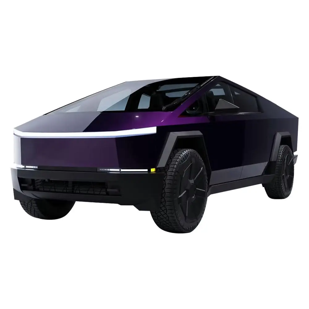 

For Tesla Cybertruck 2024-2026 DIY Blackish Purple Precut Body Color Change Paint Protection Wrap Film PVC Exterior Accessories