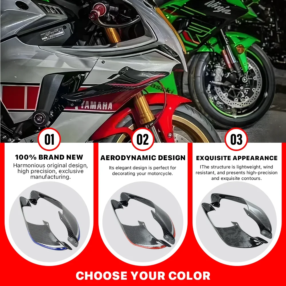 New Motorcycle Fairing Fixed wing For Yamaha YZF R1 R1M Red Carbon YZF-R1 2020 2021 2022 2023 2024 2025 Spoiler Wing Aerodynamic