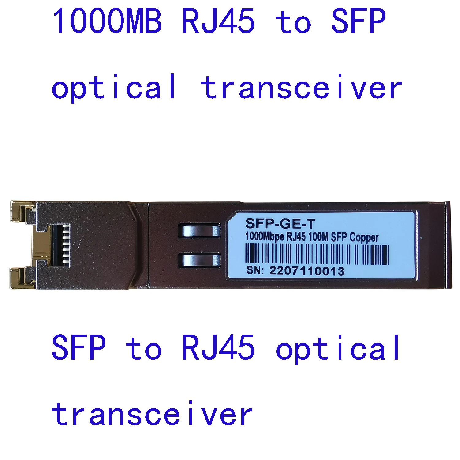 1000MB  RJ45 to SFP optical transceiver,  SFP to RF45 optical transceiver,  SFP-GE-T