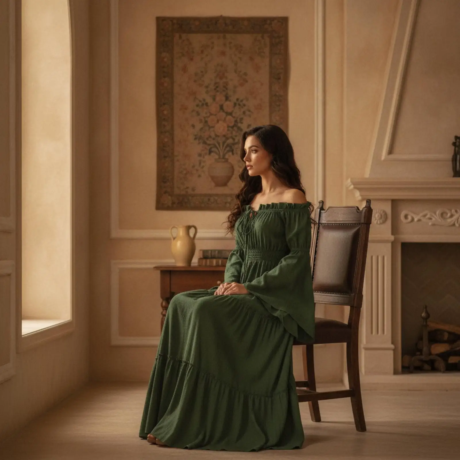 women-medieval-dress-off-shoulder-elastic-bodice-bell-sleeve-maxi-gown-for-themed-event-photography-classic-renaissance-costume