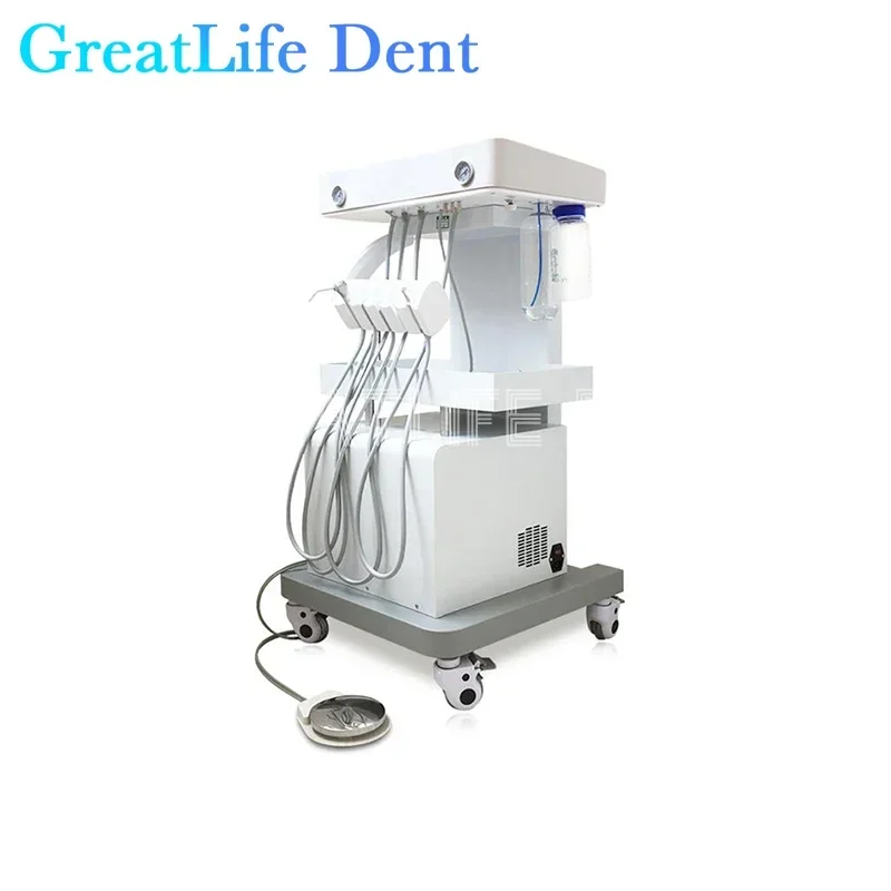 GreatLife Dent Dentistry Lab Equipment Trolley Cart Movable Treatment Desk Portable Dental Unit With LED Oral Operation Lamp