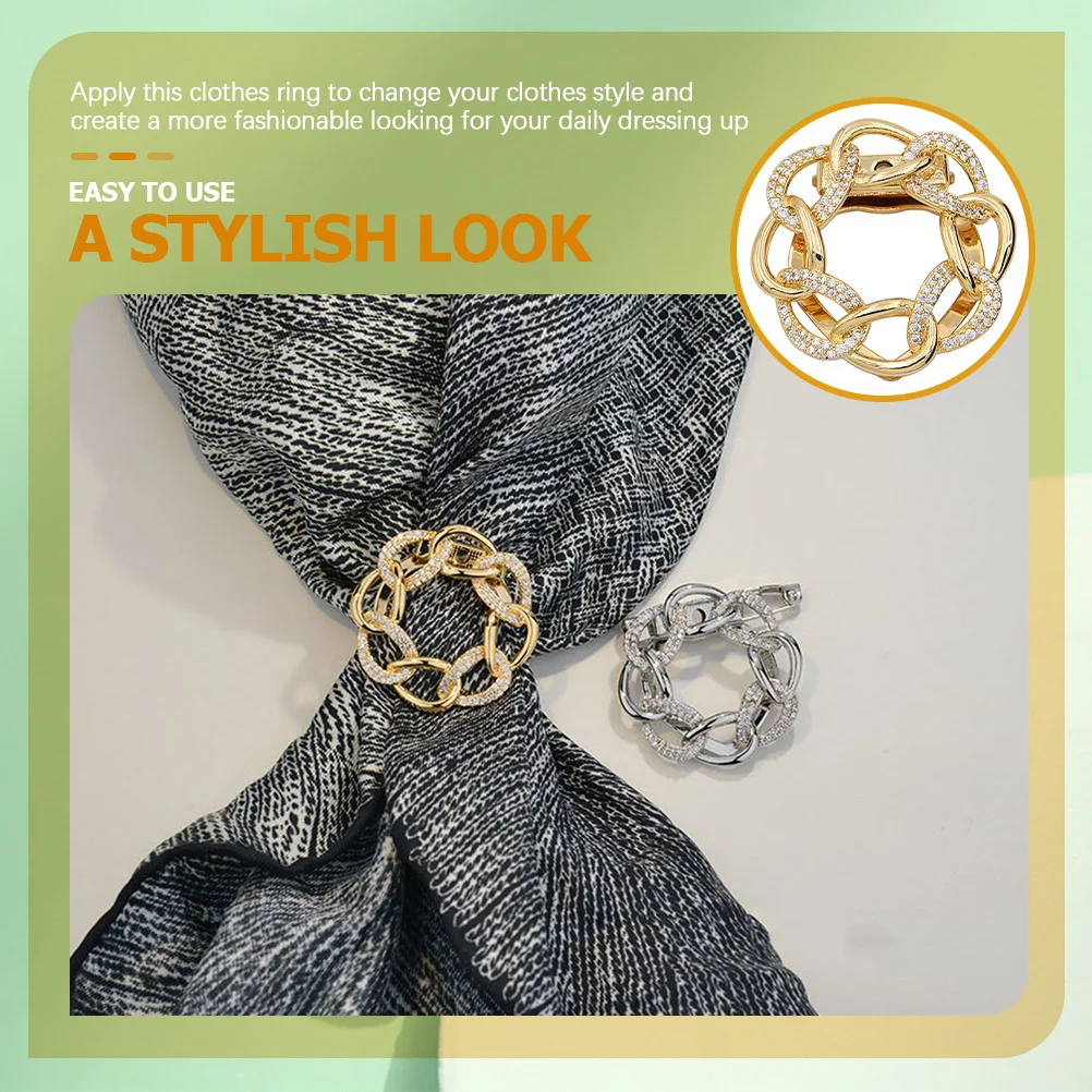 

Ring Buckle For Silk Scarf Clasp Clothing Wrap Holder T Shirt Tie Accessory Dress Decoration Shirt Clip Cardigan Ring