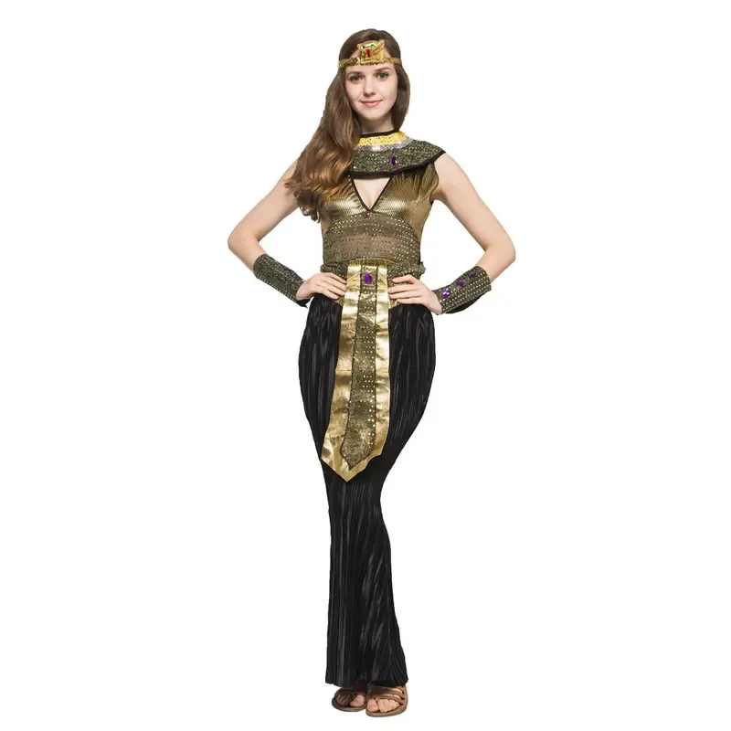 Umorden Famiglia Adulto Bambini Faraone Egiziano Cleopatra Costume Cosplay per Donne Uomini Ragazzi Ragazze Halloween Party Fancy Dress