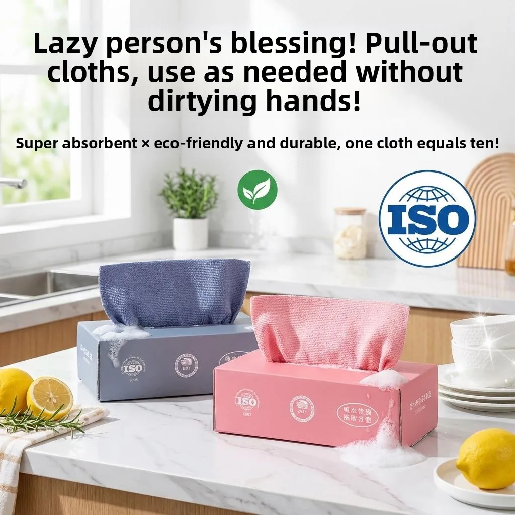 

Thickened Disposable Lazy Person's Kitchen Cloth Wet And Dry Dual Purpose Oil Absorption Dishcloth Ultrafine Fiber Cleaning C...